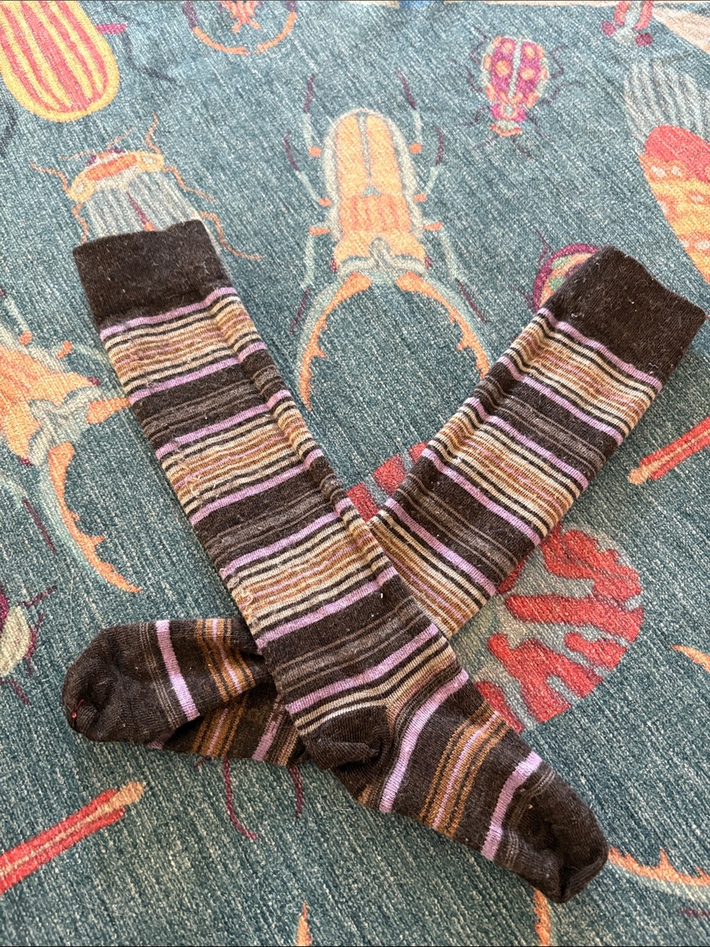 Smartwool Women’s Striped Brown & Purple thin Socks S